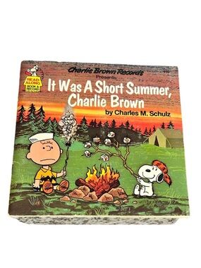 Vintage It Was A Short Summer Charlie Brown Read Along Book & Vinyl Record